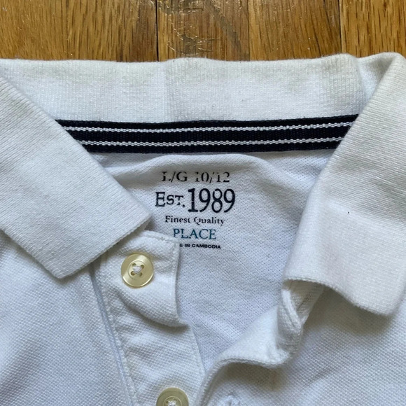 4/$25 The Children’s Place Polo Shirt Long Sleeve White Size 12 - Picture 4 of 8